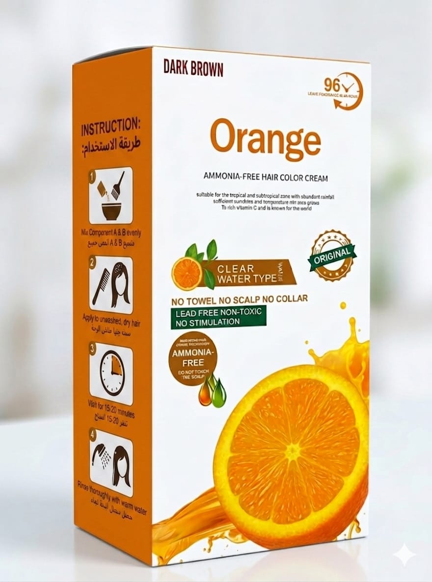 Orange Ammonia-Free Hair Color Cream – Dark Brown/black