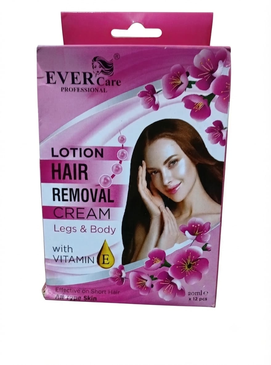EVER Care Professional Hair Removal Cream with Vitamin E – Box of 12 × 20ml