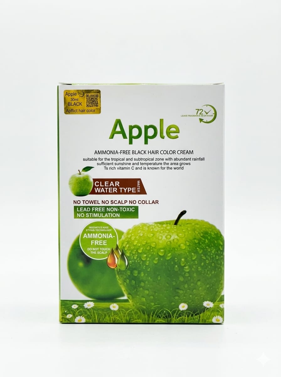 Apple Ammonia-Free Hair Color Cream – Dark Brown/black