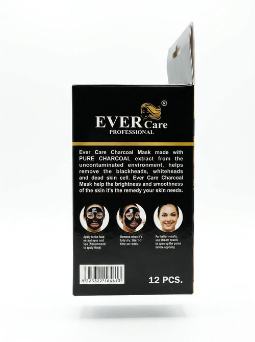 EVERCare Professional Charcoal Peel Off Mask – Deep Cleansing Face Mask | 12 Pieces
