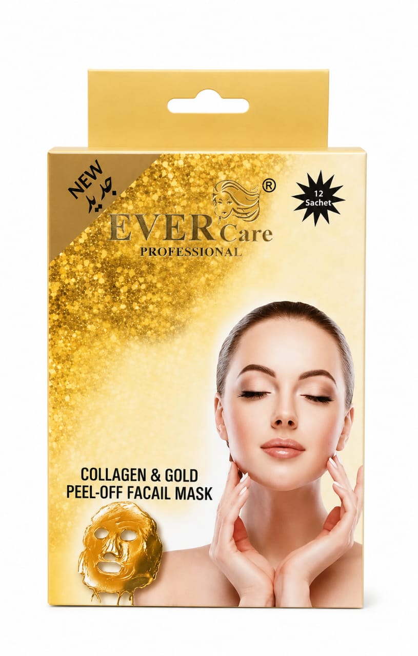 EVERCare Professional Collagen & Gold Peel-Off Facial Mask – Anti-Aging & Brightening | 12 Sachets