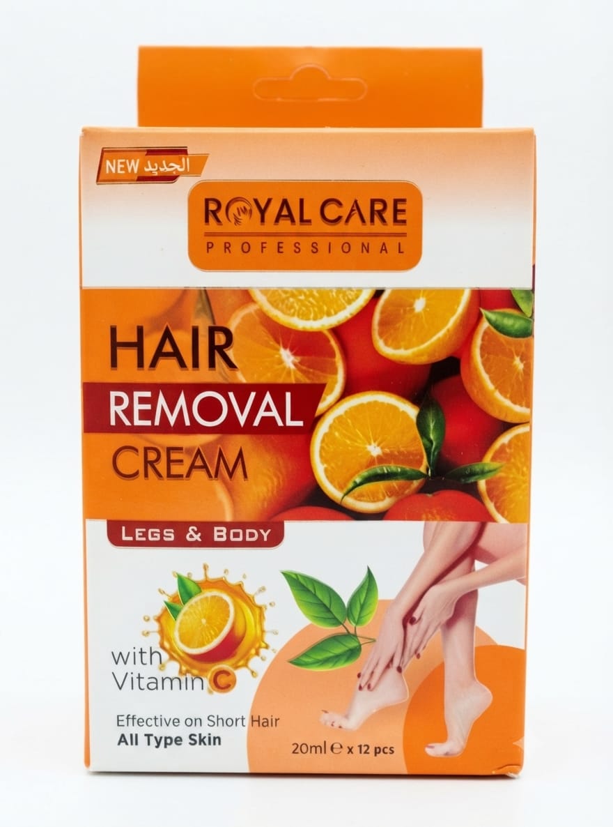 Royal Care Professional Hair Removal Cream with Vitamin C – Legs & Body | 12 x 20ml Sachets