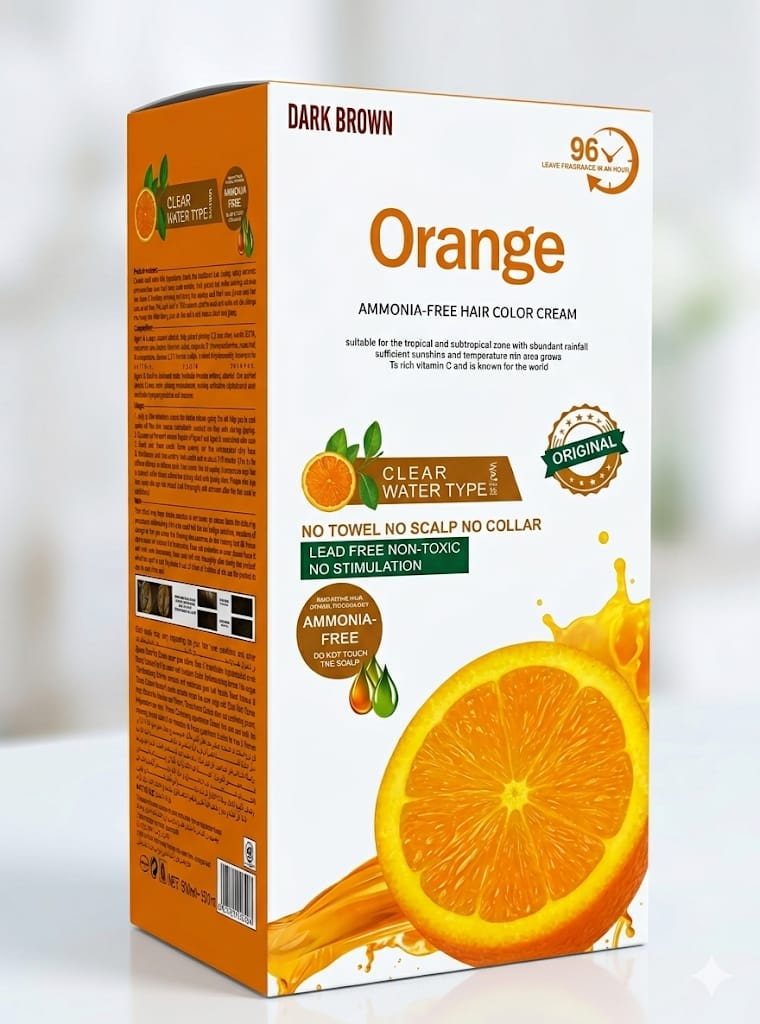 Orange Ammonia-Free Hair Color Cream – Dark Brown/black