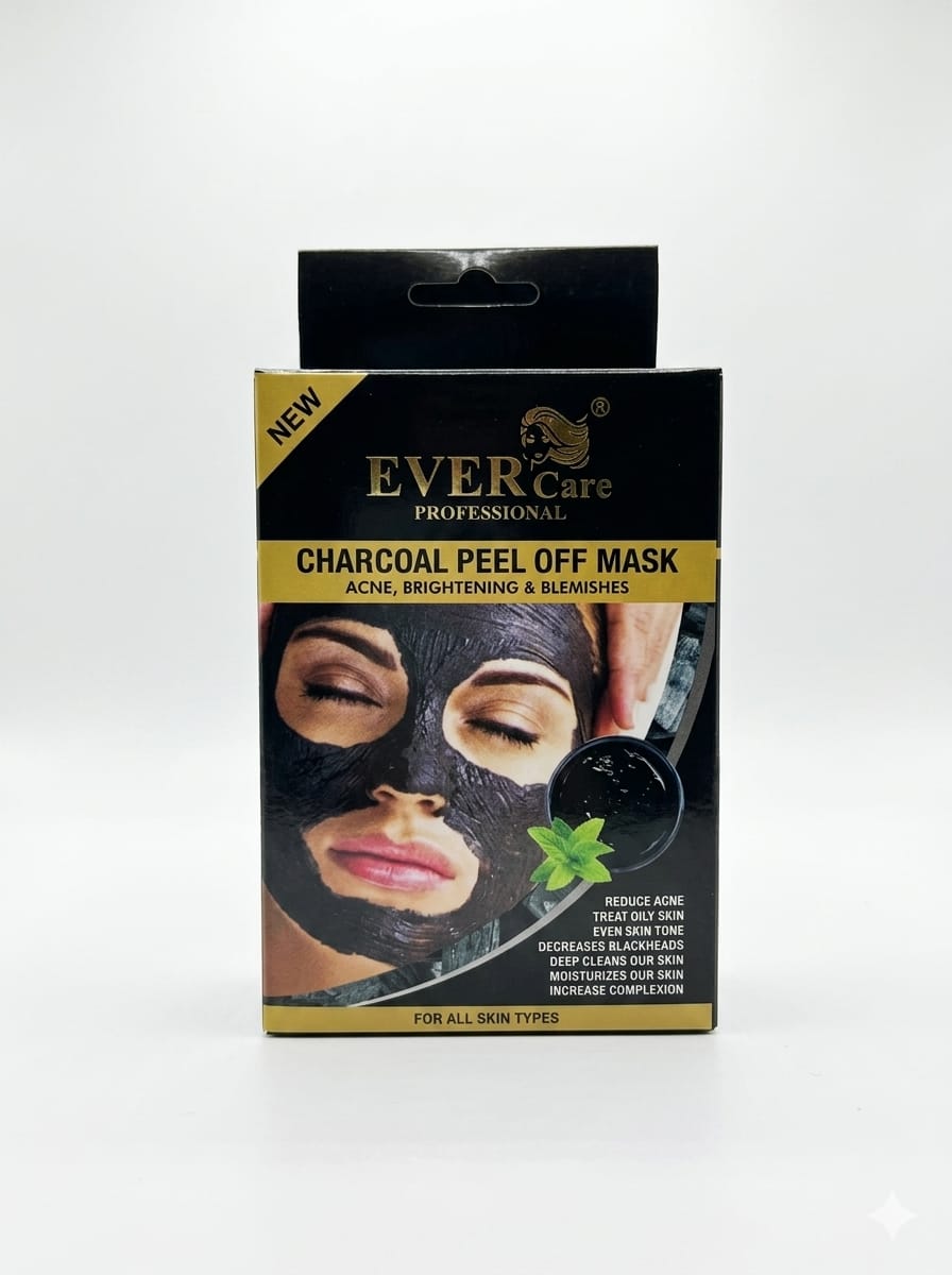 EVERCare Professional Charcoal Peel Off Mask – Deep Cleansing Face Mask | 12 Pieces