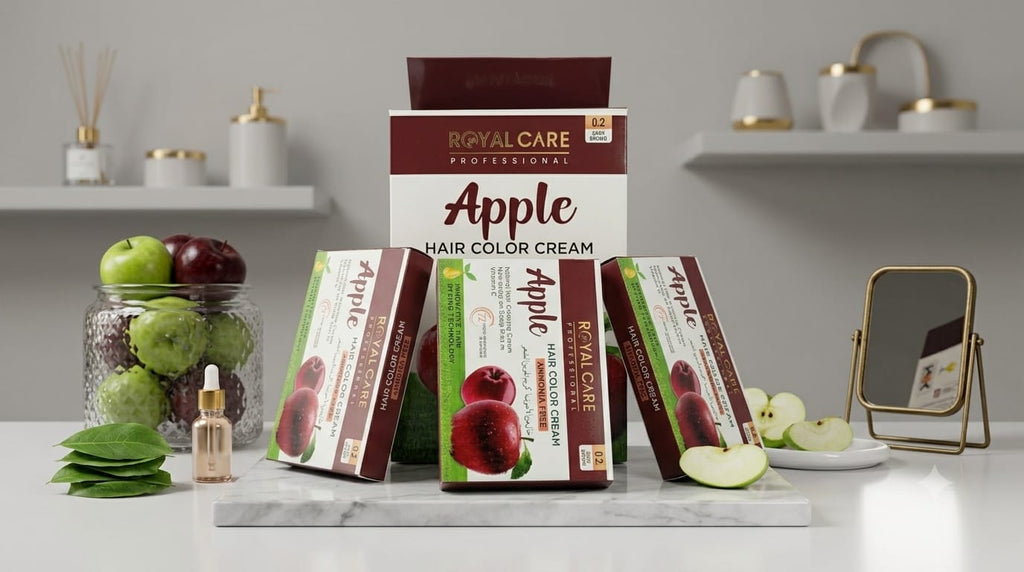 ✨ Royal Care Professional Apple Hair Color Cream – Ammonia-Free (Shade 0.2 Dark Brown) 🍏
