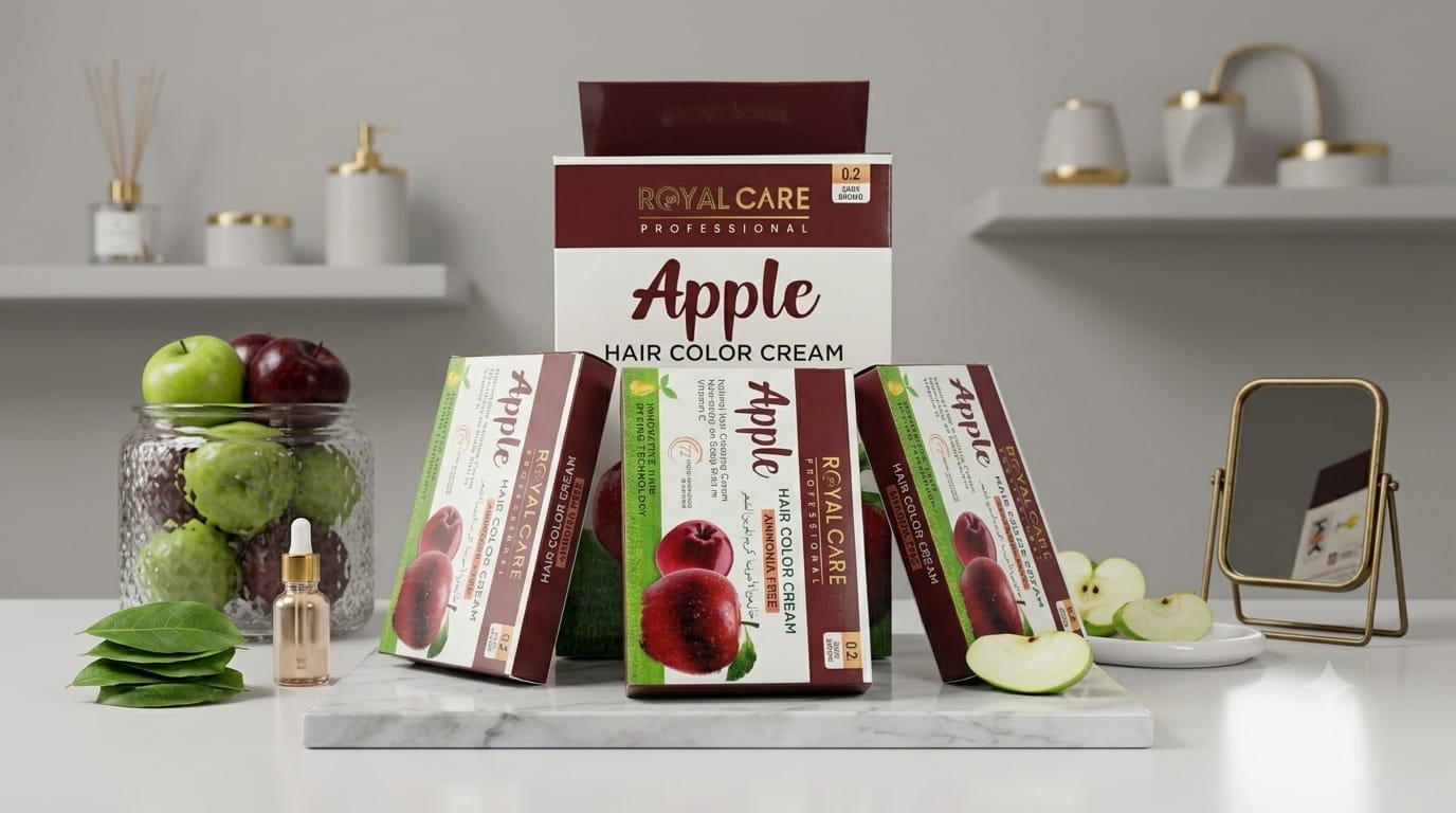 ✨ Royal Care Professional Apple Hair Color Cream – Ammonia-Free (Shade 0.2 Dark Brown) 🍏