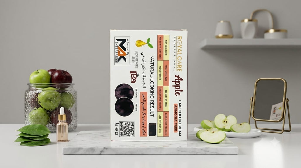 ✨ Royal Care Professional Apple Hair Color Cream – Ammonia-Free (Shade 0.2 Dark Brown) 🍏